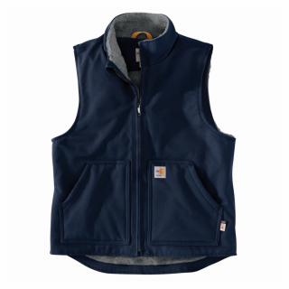 Carhartt Navy Flame-Resistant Duck Sherpa Lined Vest 